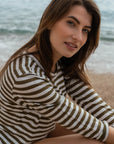Long Sleeve Striped Linen T-shirt
