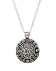Aztec Ollin Travel Mandala Personalised Silver Necklace