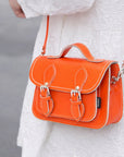 Handmade Leather Micro Satchel - Orange