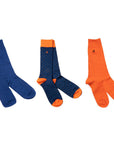 Orange and Blue Sock Box - 3 Pairs of Bamboo Socks (His)