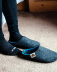 Outback Women's Slipper in Charcoal and Turquoise