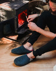 Outback Men's Slipper in Charcoal and Red
