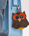Owl bag charm - Dark Brown