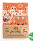 *Set of 3 Handmade Beeswax Wraps | Owls