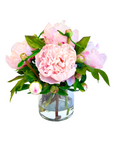 Real touch peony arrangement in vase - 10"