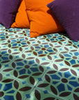 Luxury MAROQ cement floor tiles, turquoise and white Moroccan-inspired design, premium handcrafted timeless tiles for walls and floors by Maria Starling Design at brixbailey.com
