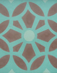 Luxury MAROQ cement floor tiles, turquoise and white Moroccan design by Maria Starling, premium handcrafted timeless tiles for walls and floors by Maria Starling Design at brixbailey.com