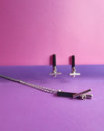 Minimalist Movement Onyx T-Bar Silver Necklace