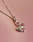 Bumble Bee Honeycomb Sterling Silver Necklace