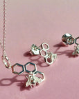 Bumble Bee Honeycomb Sterling Silver Necklace
