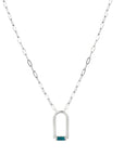 Contemporary Blue Enamel Sterling Silver Arch Necklace