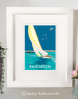 Paignton Sailing Boat Vintage Travel Poster