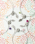 Personalised Sterling Silver Forget Me Not Bracelet With Amethyst Stones