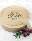 Personalised Hands Off Dad's Round Wooden Cheese Board