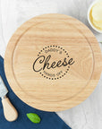 Personalised Hands Off Dad's Round Wooden Cheese Board
