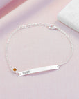 Personalised Silver Birthstone Swarovski Crystal Bracelet