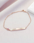 Personalised Rose Gold Birthstone Swarovski Crystal Bracelet