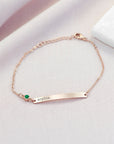 Personalised Rose Gold Birthstone Swarovski Crystal Bracelet