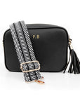 Personalised Luxury Crossbody Bag in Black