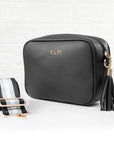 Personalised Luxury Crossbody Bag in Black