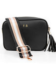 Personalised Luxury Crossbody Bag in Black