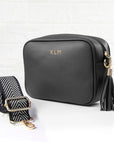 Personalised Luxury Crossbody Bag in Black