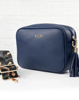 Personalised Luxury Crossbody Bag in Navy