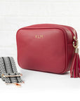 Personalised Luxury Crossbody Bag in Red