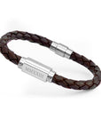 Personalised Men's Roman Numerals Luxury Brown Leather Bracelet