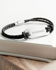 Personalised Men's Roman Numerals Statement Leather Bracelet