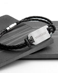 Personalised Men's Roman Numerals Statement Leather Bracelet