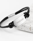 Personalised Men's Roman Numerals Statement Leather Bracelet