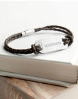 Personalised Men's Roman Numerals Statement Leather Bracelet