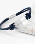 Personalised Men's Roman Numerals Statement Leather Bracelet