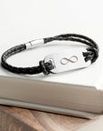 Personalised Men's Infinity Statement Leather Bracelet