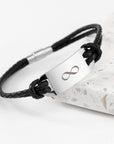 Personalised Men's Infinity Statement Leather Bracelet