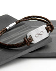Personalised Men's Infinity Statement Leather Bracelet