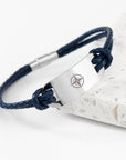 Personalised Men's Travel Compass Statement Leather Bracelet