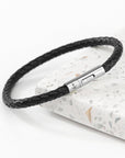 Personalised Men's Anchor Capsule Leather Bracelet