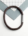 Personalised Men's Anchor Capsule Leather Bracelet