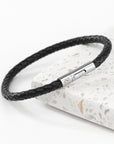 Personalised Men's Infinity Capsule Leather Bracelet