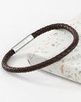 Personalised Men's Infinity Capsule Leather Bracelet
