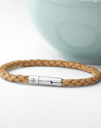 Personalised Men's Travel Compass Capsule Leather Bracelet