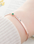 Personalised Birth Flower Swarovski Crystal Rose Gold Bracelet