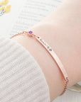 Personalised Birth Flower Swarovski Crystal Rose Gold Bracelet