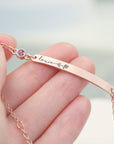 Personalised Birth Flower Swarovski Crystal Rose Gold Bracelet