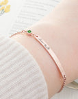 Personalised Birth Flower Swarovski Crystal Rose Gold Bracelet
