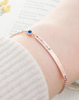 Personalised Birth Flower Swarovski Crystal Rose Gold Bracelet