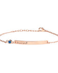 Personalised Birth Flower Swarovski Crystal Rose Gold Bracelet