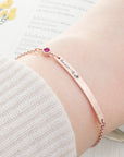Personalised Birth Flower Swarovski Crystal Rose Gold Bracelet